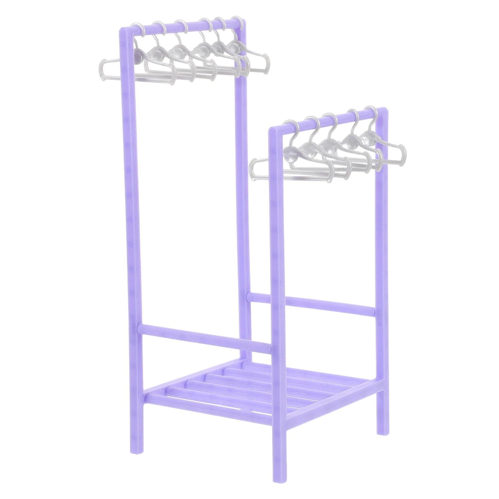 1 set 1 set 30 cm viola grucce in miniatura realistici appendiabiti per casa delle bambole accessori per guardaroba in plastica