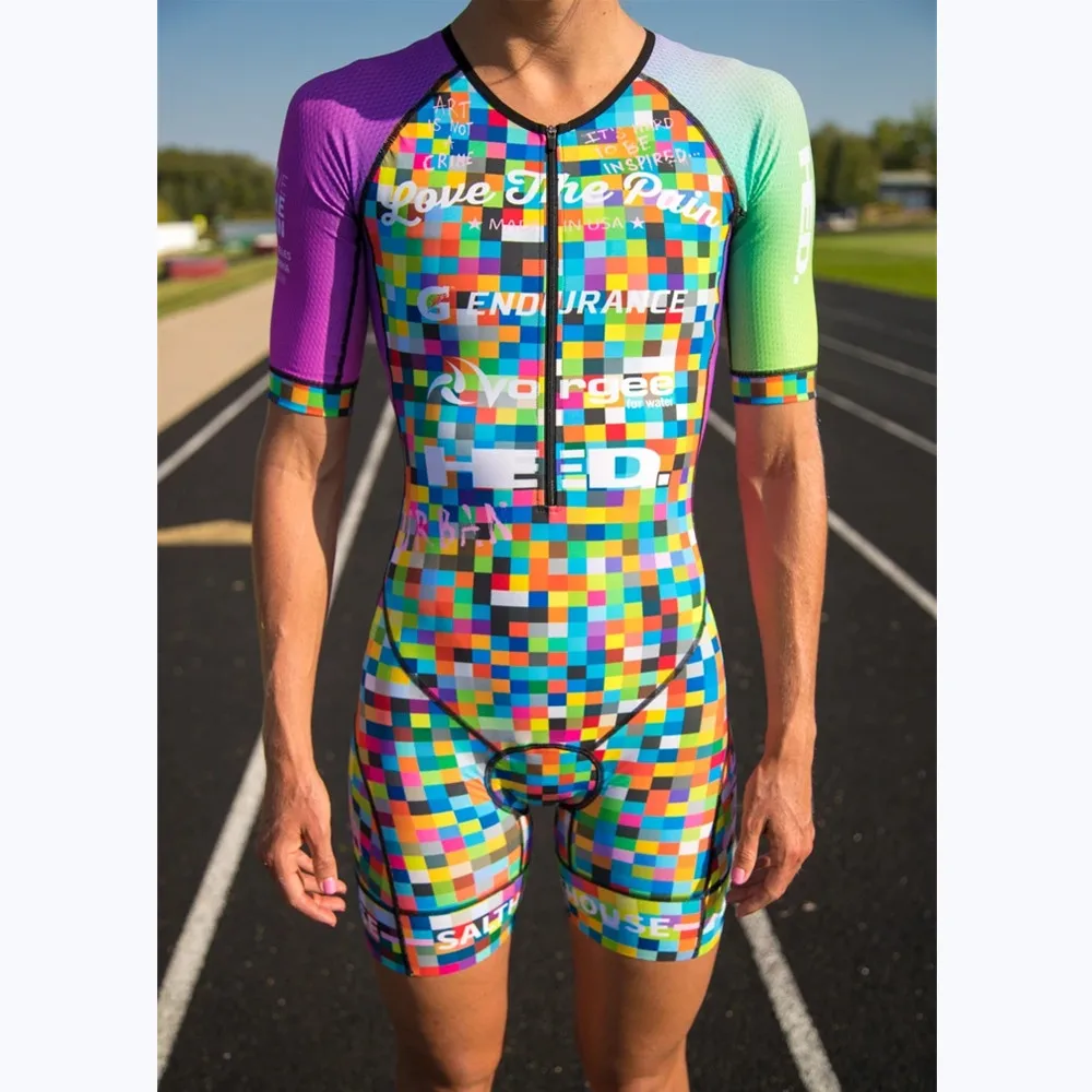 

LOVE THE PAIN женский велосипедный комбинезон с короткими рукавами, костюм для триатлона, одежда для горного велосипеда, купальный костюм, боди для бега, комбинезон Ciclismo