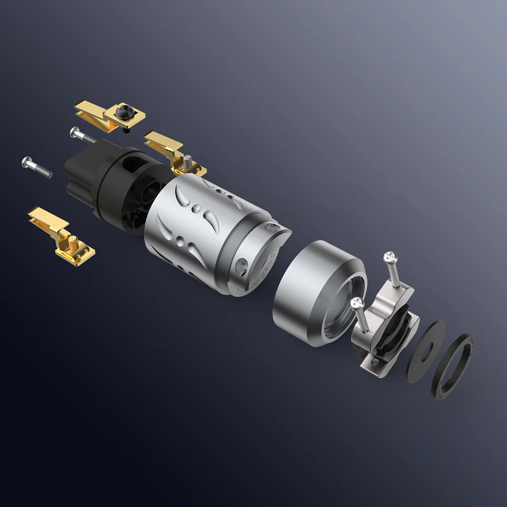 فيبورغ x1PCS سبائك الألومنيوم 99.99% VF521 النحاس النقي 20A أنثى IEC موصل HIFI التيار المتناوب قابس الطاقة