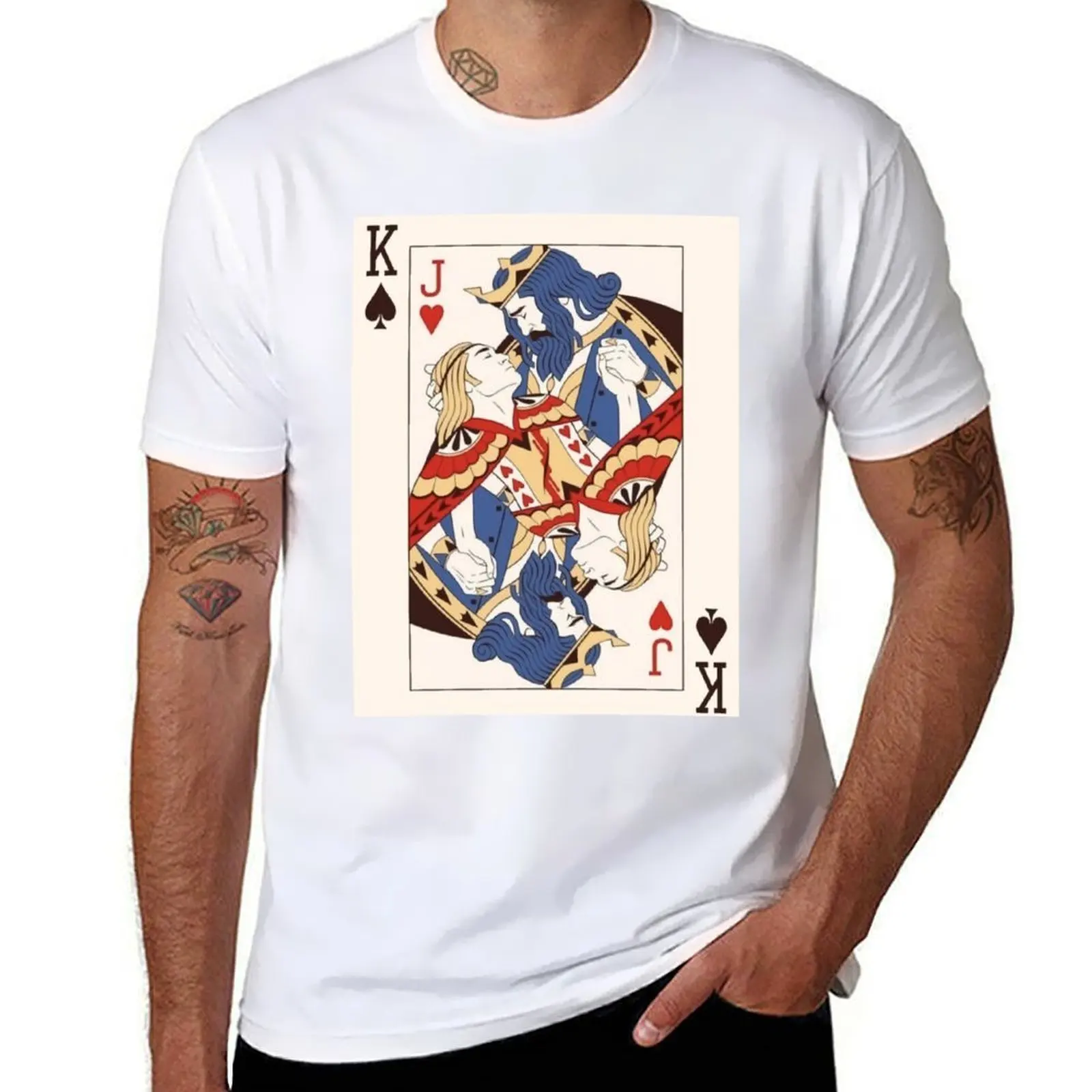 deck of cards king jack T-Shirt cute tops summer clothes men tshirt