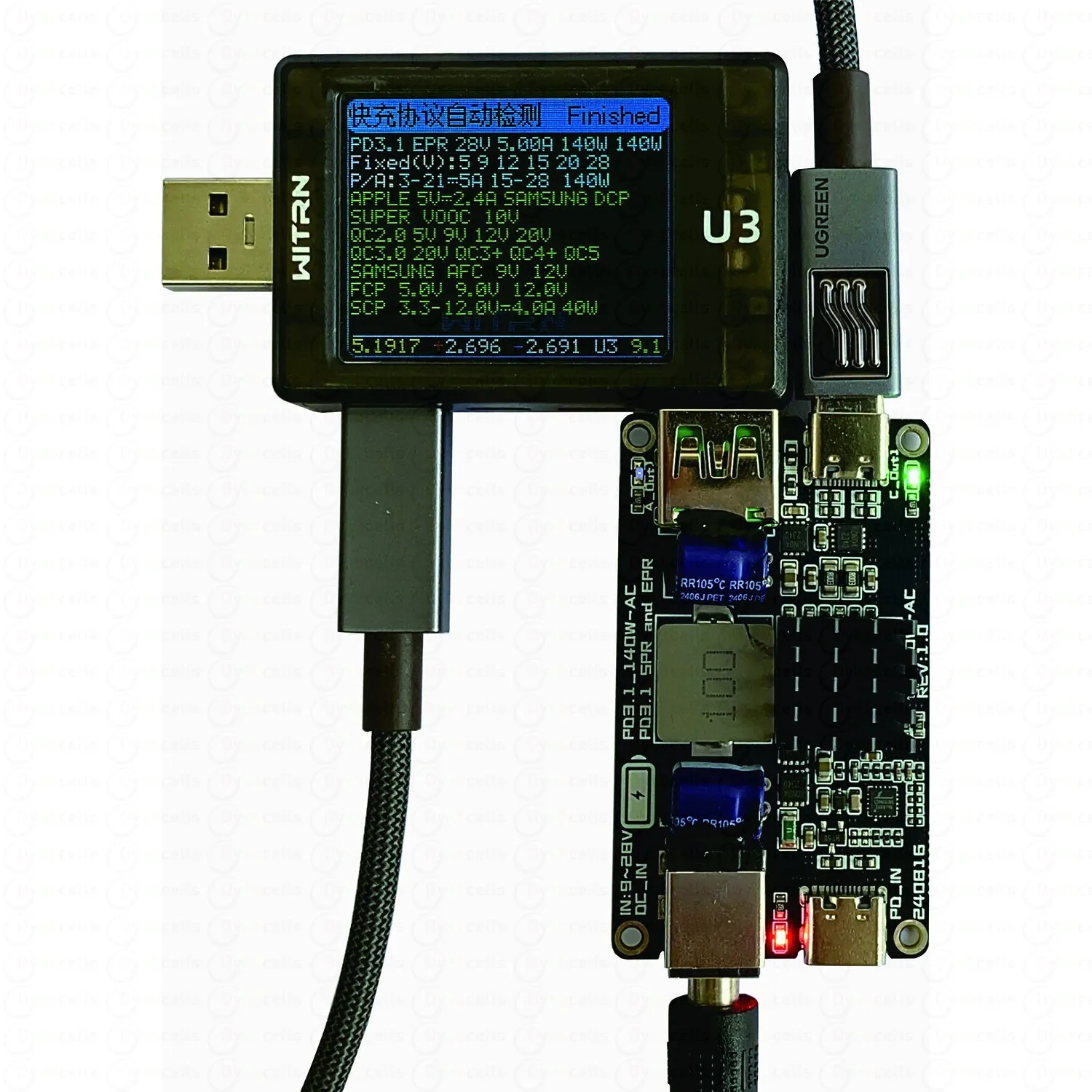 PD3.1 140W (28V 5A) Modulo di ricarica rapida TYPE-C USB Tutti i protocollo Desktop Car Ricarica rapida PD3.0 QC3.0 QC4 + Caricatore per telefono cellulare