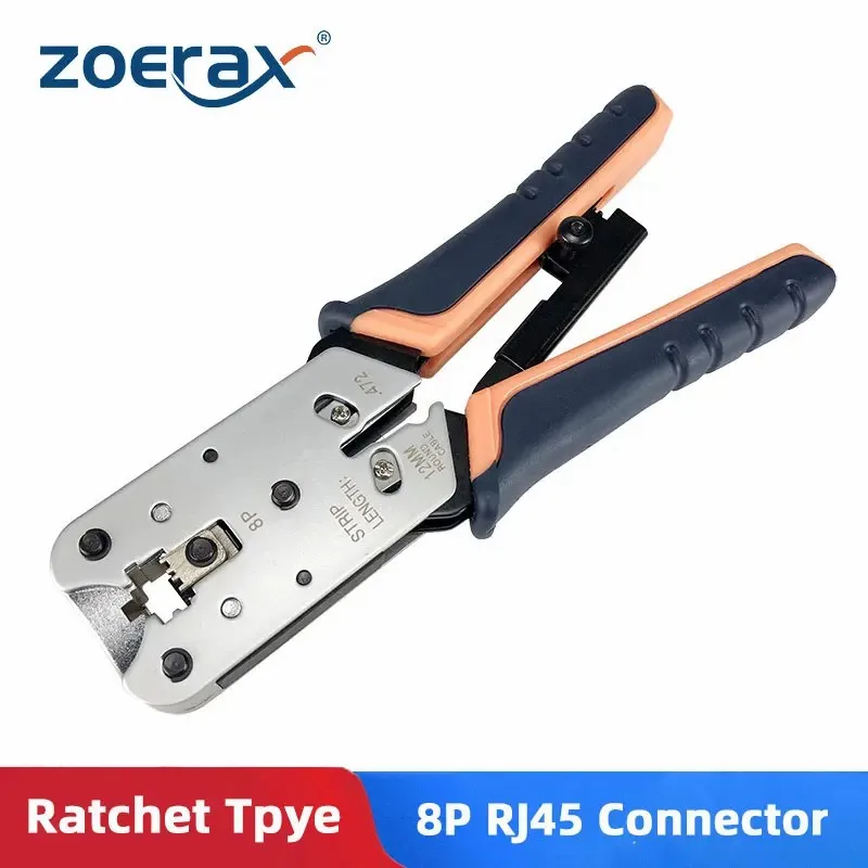 Zoerax-network Crimping Tool Modular Crimper Networking Wire Tool Kit Cortar e Descascar Cabos de Rede Apenas para 8p Rj45