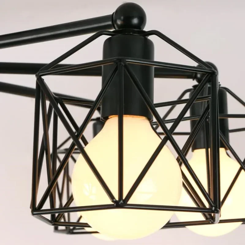 

Multiple Rod Vintage Chandeliers Wrought Iron Ceiling Lamp E27 Bulb Living Room Lamparas for Home Lighting Fixtures
