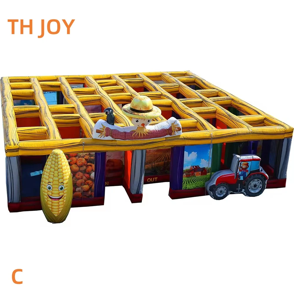 Envío rápido, festival de laberinto inflable de Halloween/Navidad, 2025 nuevos juegos de etiquetas láser de casa huanted inflable campo de laberinto