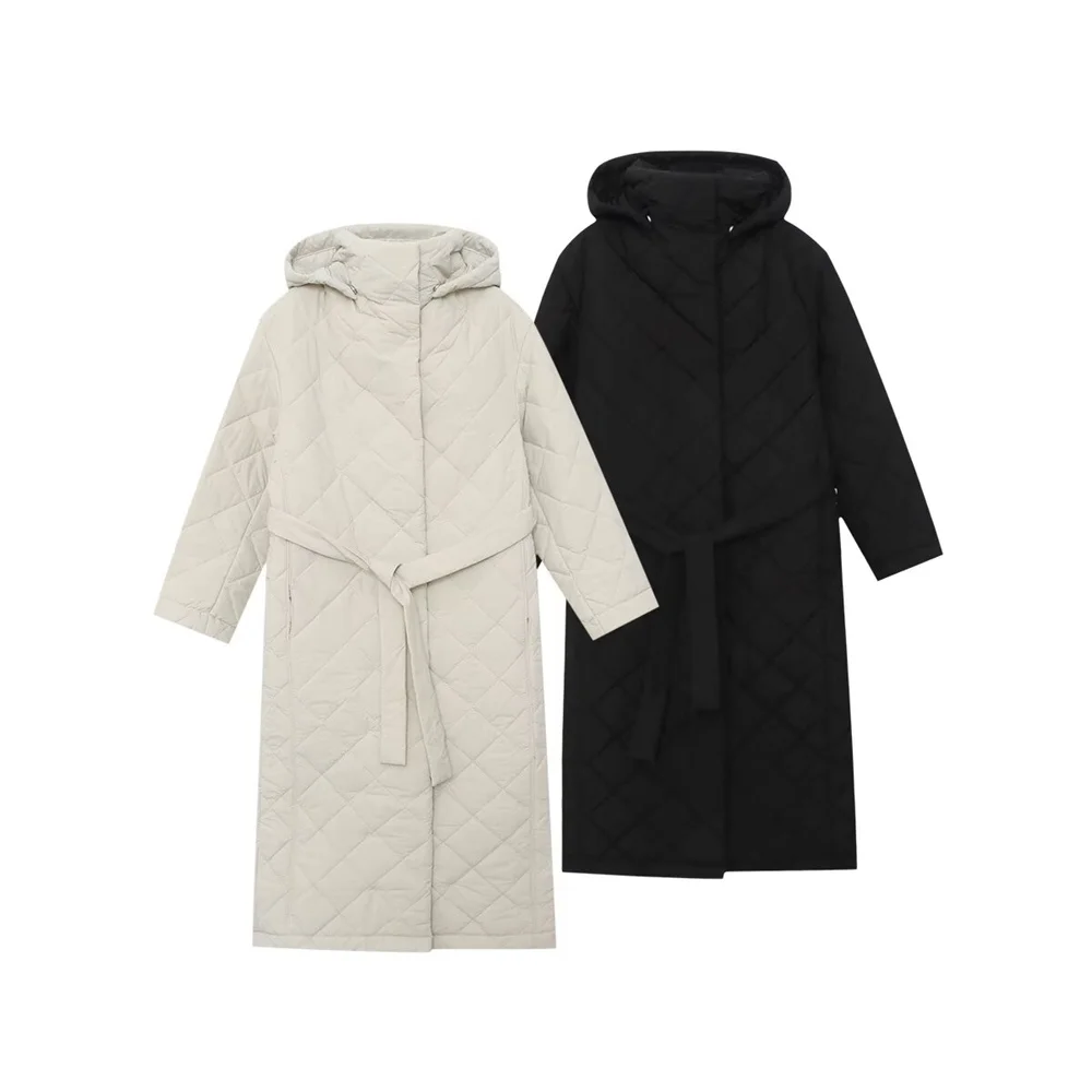 

European and American style women's clothing new fashion temperament versatile loose hooded long sleeved cotton jacket