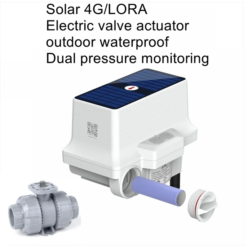4G/lora solar electric valve actuator intelligent irrigation ball valve butterfly valve remote control