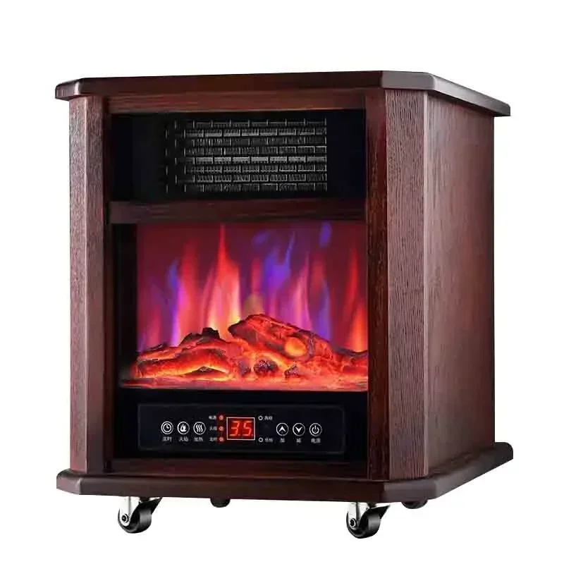 European electric fireplace heater Home office heater Electric heater simulation flame fast heat