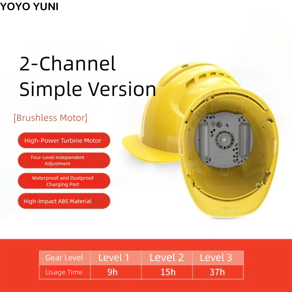 

4 Gears Rechargeable Fan Helmet 1/2/4pcs Fans Adjustable Site Protective Cap Power Bank Breathable Safety Helmet with Fans