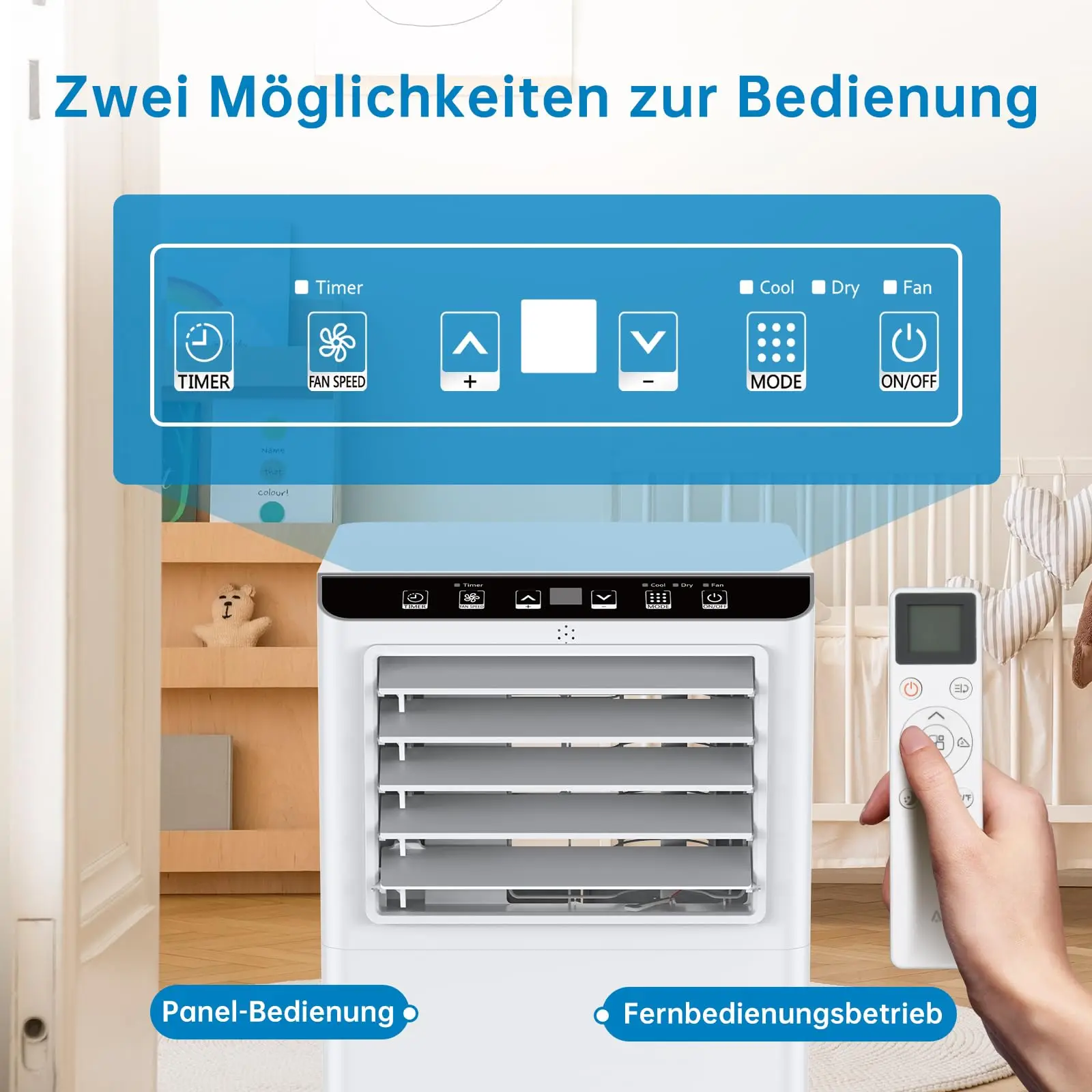 مكيف هواء متنقل 9000 وحدة حرارية بريطانية، مزيل الرطوبة، مروحة سرعتين، نوم ذكي، مع أنبوب عادم هواء للتحكم عن بعد للمكتب المنزلي #6