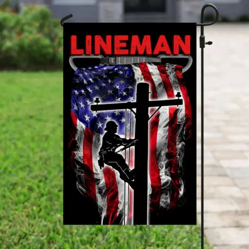 Proud Lineman Flag Garden Flag - House Flag