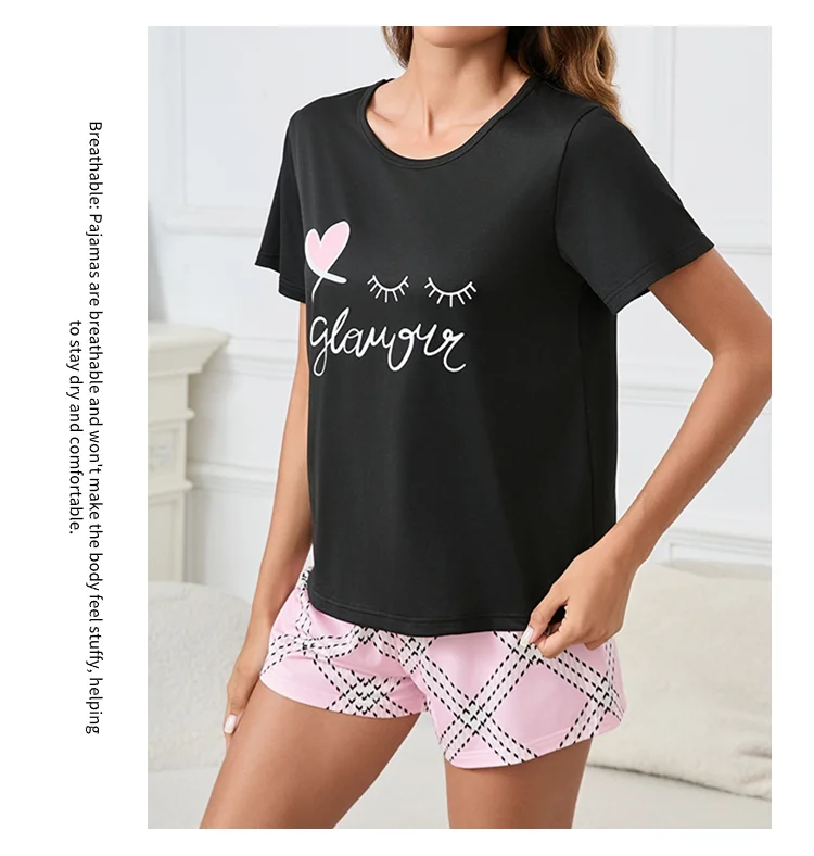 Damen-Pyjama, Heimanzug, weicher Komfort, Nachtwäsche, Loungewear, Herbst, Rundhalsausschnitt, Tops und Shorts, Pyjamahose, 3-teiliger Pyjama für Damen – Detail 18