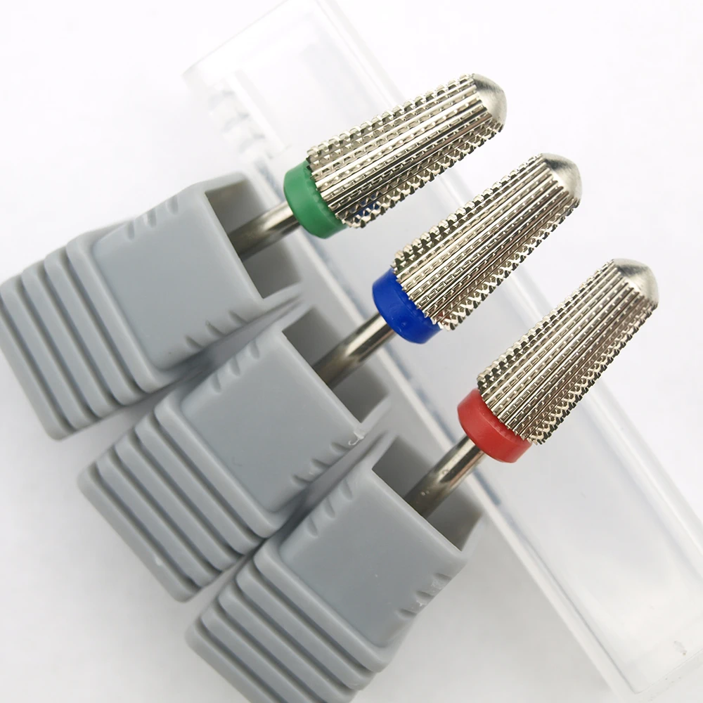 5-in-1 Silver Tungsten Carbide Nail Drill Bit Multifunction Round Milling Cutter for Left and Right Hand Manicure Pedicure