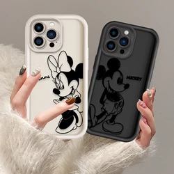 Disney Mickey Minnie Mouse modne, odporne na wstrząsy etui na iPhone 15 14 13 12 11 Pro X Xs Max SE 2020 7 8 Plus miękkie etui z TPU