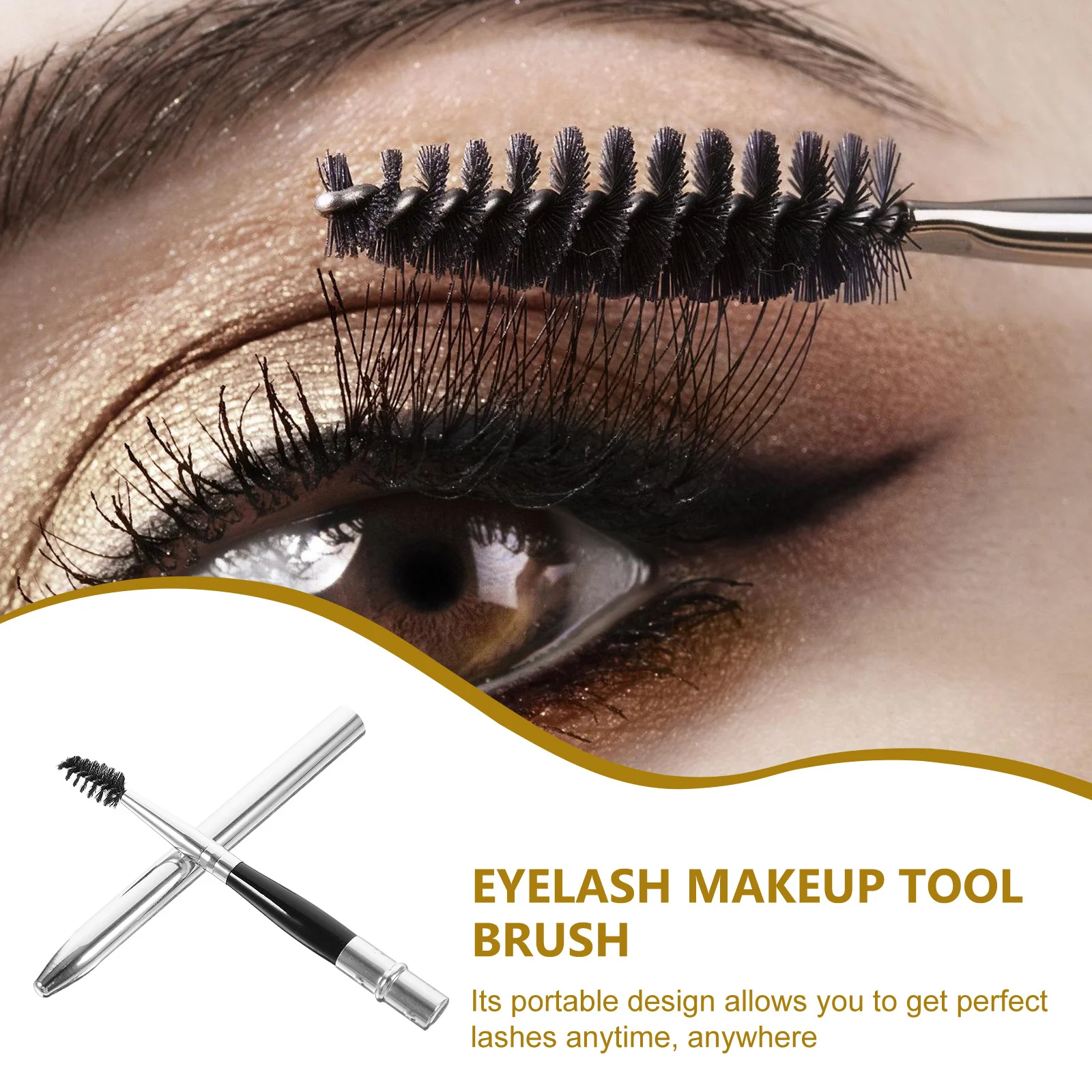 2pcs Eyelash Brush Lash Curler Applicator For Women Mascara Wand Tool Portable Eyebrow Makeup Brushes Easy Use