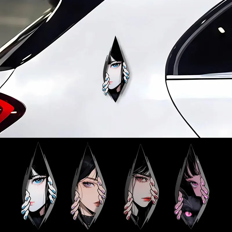 

1pc Quadratic Gaze Car Stickers Cartoon Vinyl Decals Auto Window Bumper Body Decoration Scratch Covering Vehicle Accessories