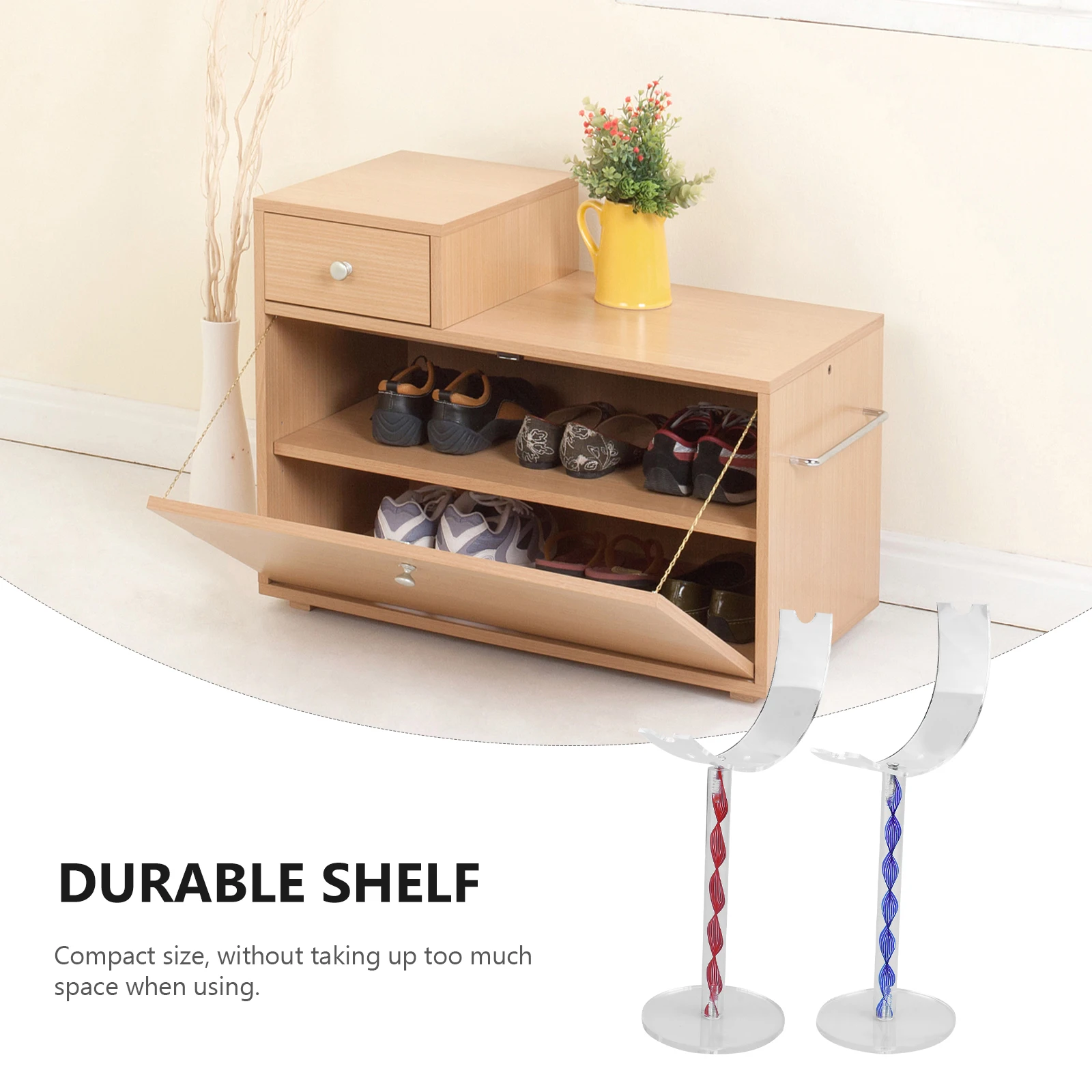 

2pcs Stand Transparent Simple Design Shoe Rack Storage Shelf Mall Display Holder For Shoe Shop Display Rack