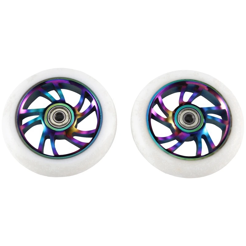 2Pcs 110Mm Scooter Wheels Replacement Accessories Aluminum Wear-Resistant PU Stunt Scooter Parts Kick Scooter Accessories