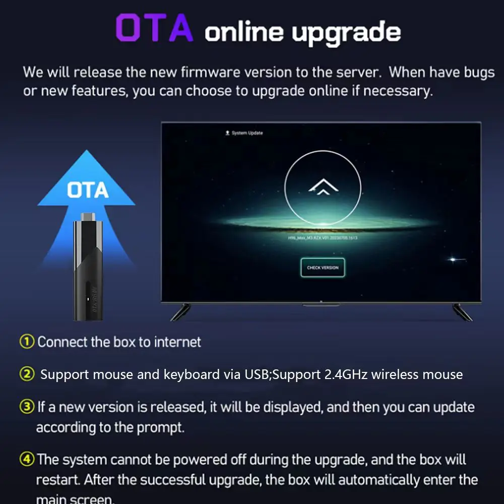 Smart TV Stick com Dual Wi-Fi, Android 13, HDR10 +, Set Top Box, 4K, 1080P, Google, YouTube, Rede NETFLIX, Media Player