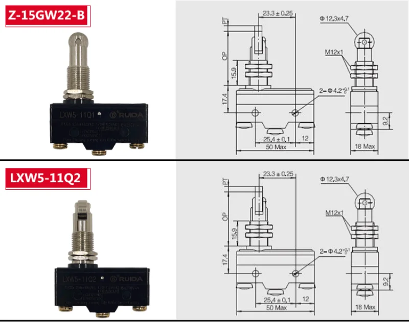 Silberkontakt 15A Endschalter, Fahrschalter, Mikroschalter LXW5/Z-15GQ/GW22/GQ21/GQ22 – Detail 6