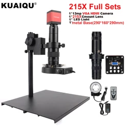 Caméra de microscope industriel USB HDMI, vidéo 4K, 48MP, n'aime C 1-130X, 150X, 180X, objectif pour la soudure, la réparation, la collecte d'images