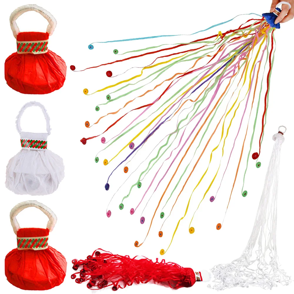 5/10/20/50pcs Hand Throw Colorful White Red Streamers Confetti Poppers Paper Crackers Wedding Birthday Celebrations Decorations