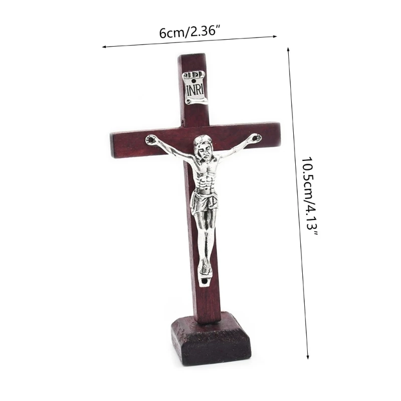 10 pezzi da tavolo in legno croce ornamento religioso cristiano in piedi crocifisso croce DropShipping