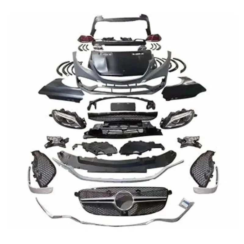 

Hot ML Upgrade GLE Front rear bumper kit Full body kit with fog light grille Diffuser for 2013-2019