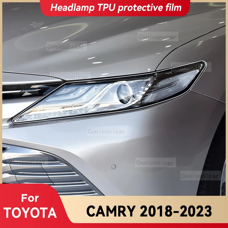 

Для TOYOTA CAMRY 2018-2023 автомобильные фары прозрачная защитная пленка из ТПУ переднего света, наклейка с изменением цвета, аксессуары