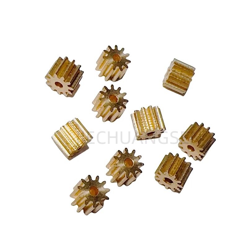 10PCS/LOT 0.4M 11T Copper Gear 1.48 1.5 1.98 2mm Hole Shaft Outer Diameter 5.2mm Thickness 4 mm