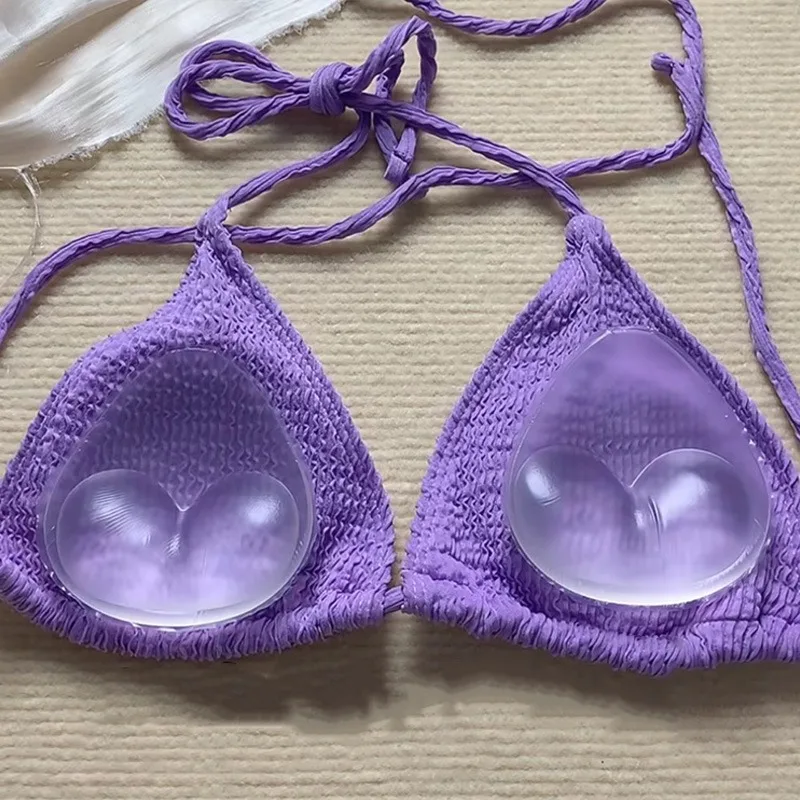 新しい女性透明シリコーンインサートブラジャー水着胸パッド粘着プッシュアップ厚い乳首カバーパッチビキニアクセサリー