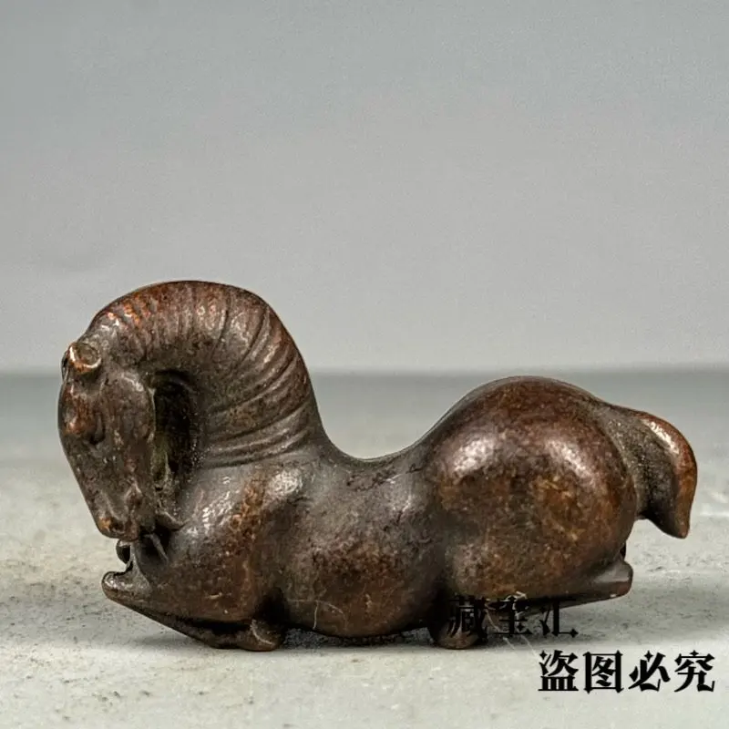 Vintage Collection Solid Brass Elegant Tang Dynasty Tang Horse  Pet Decor Zodiac Horse Statue Famous Blood Sweat Horse Sculpture