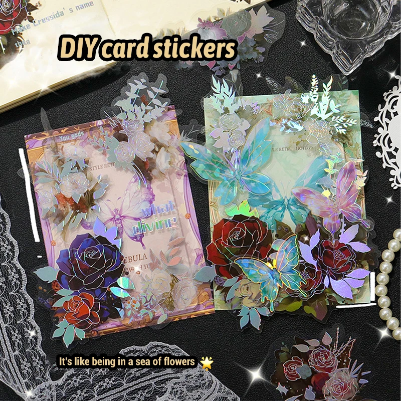 20 PCS Laser Butterfly Stickers Aesthetic Album Diary Notebook Handbook Three-Dimensional Delicate Creativity Decals Toys Gift image 2