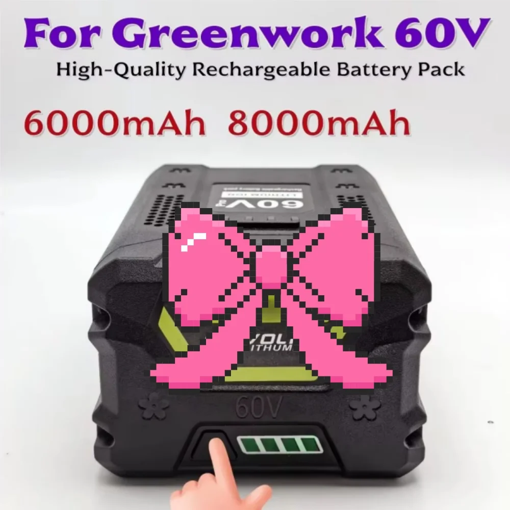 

Новая аккумуляторная батарея 60В 8.0Ач для Greenworks, высокомощная, подходит для бесщеточных газонокосилок