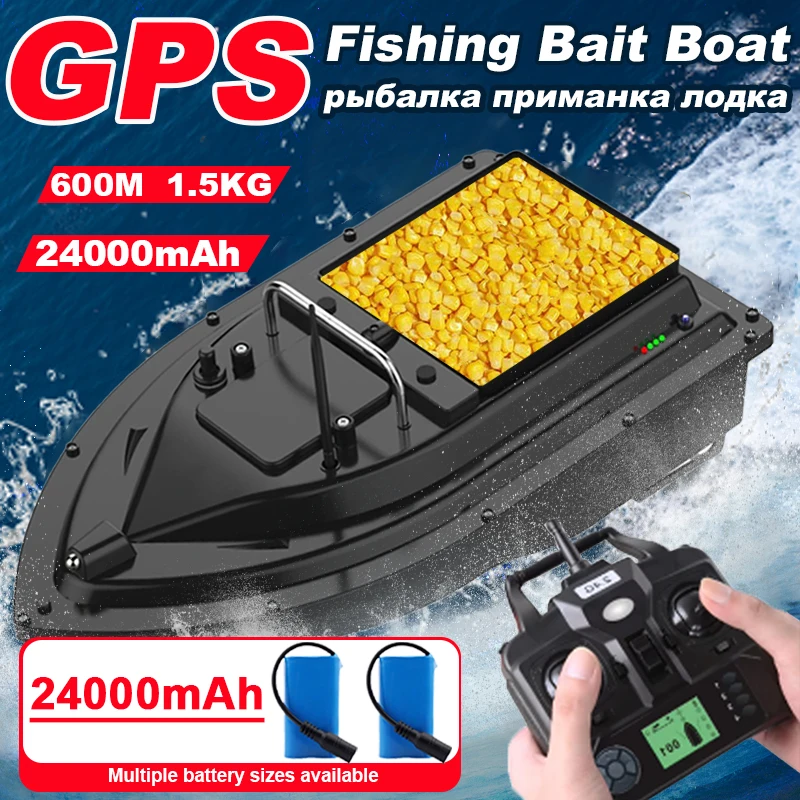 

600m GPS feeder boat for fishing Large Bait Container 16 Location Points Dual Motor 1.5KG Load Support Low Battery Auto Return