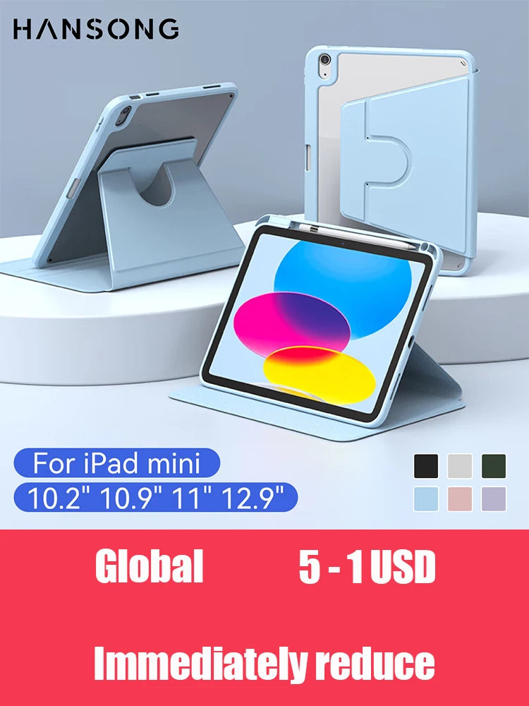 Dla iPad Air 5 Air 6 A16 11th M3 iPad Pro 11 12.9 13 10 Gen 10.5 10.2 9th 8th 6th 5th 9.7" Mini 7 6 Smart Case z uchwytem na pióro — zdjęcie produktu 7