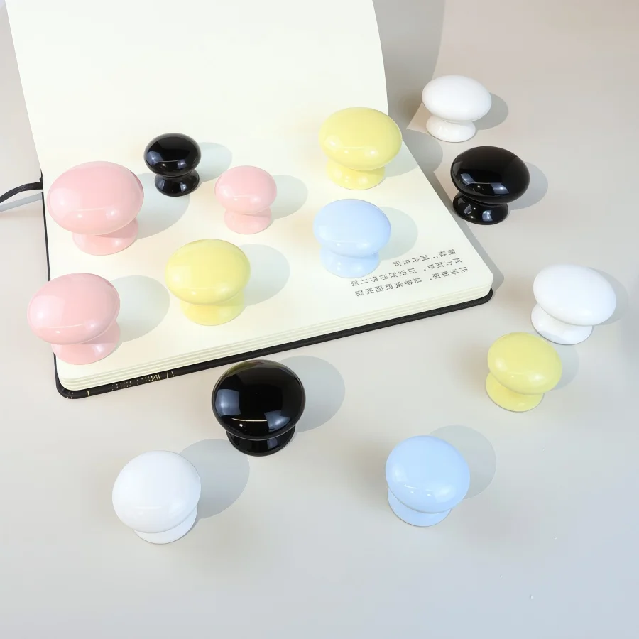 

Simple Ceramic Handle Cabinet Drawer Kitchen Dresser Children's Wardrobe Handles Furniture Handle Hardware Round Cabinet Knob