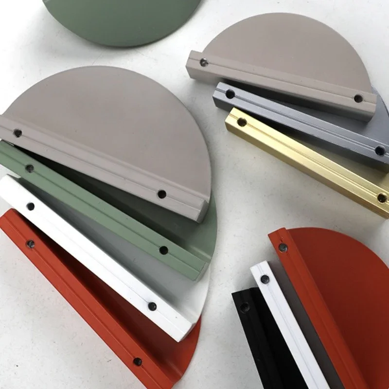 مقبض درج باب خزانة الملابس نصف دائري كريمي نمط غرفة الأطفال مقبض اللون الاقتران مقابض خزانة المطبخ الملونة