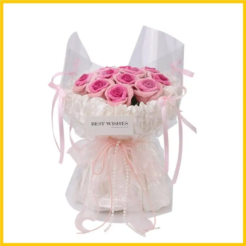 

H55A Crochet Flower Bouquet Set for Adult Beginner Includes Step-by-Step Instruction