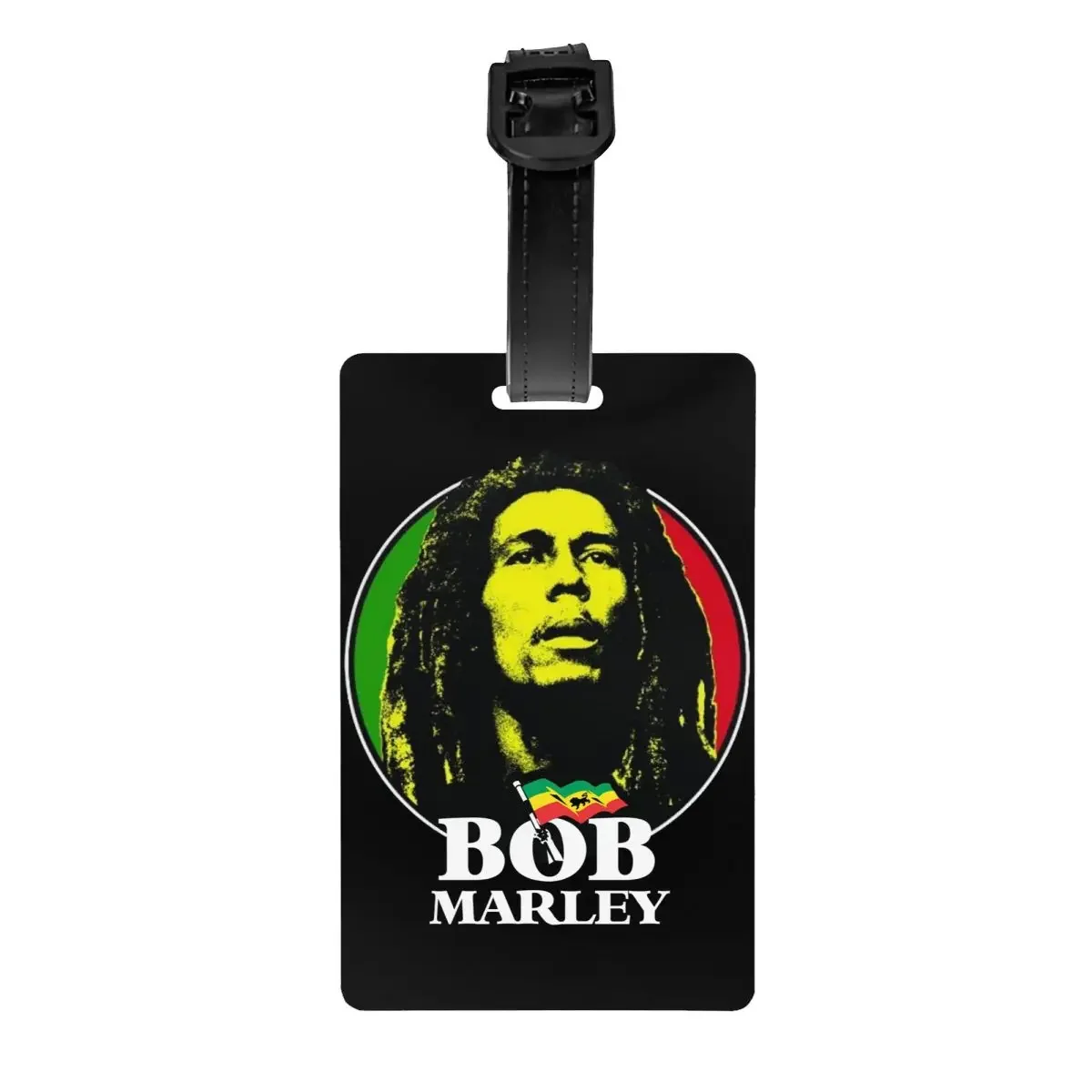 Custom Reggae Rock Bob Marley Luggage Tag With Name Card Privacy Cover ID Label for Travel Bag Suitcase