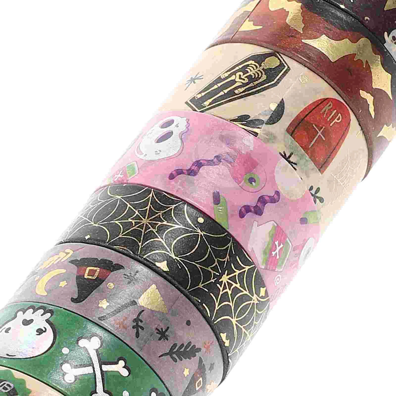 Pita Washi 16 rol plester Washi halus pita Washi Halloween pita tangan akun Washi pita dekorasi kertas tempel pita washi