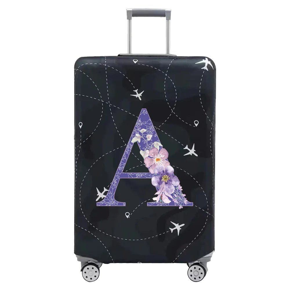 Luggage Cover Stretch Fabric Suitcase Protector Baggage Dust Case Cover Printing Purple Flower Suitable 18-32 Inch Suitcase Case