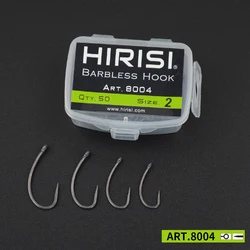 100pcs Carp Fishing Hook Coating Barbless Non-barb Fishhooks High Carbon Steel 8004