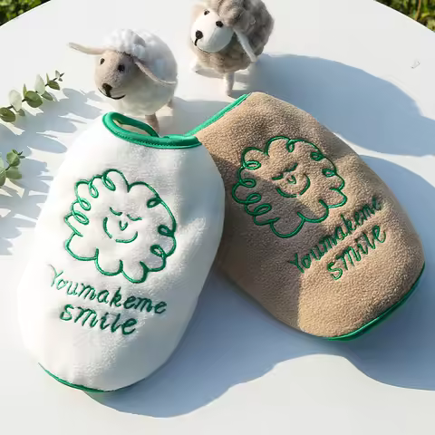 Pet Open Button Vest Winter Teddy Warm Clothes Schnauzer Cartoon Clothes Pet Open Button VesDog Casual Jacket Pet Supplies XS-XL