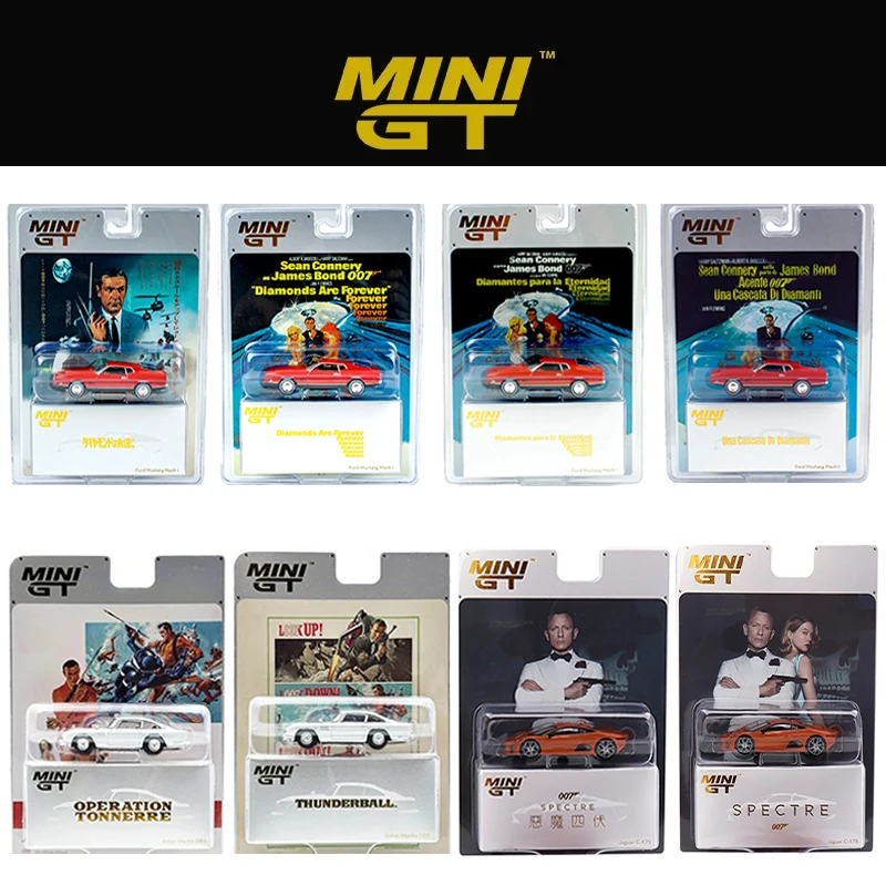 

MINIGT 007 1:64 Aston Martin DBS без времени, чтобы Die Ford Mustang Mach 1, Diamonds Are Forever, литая под давлением модель автомобиля, игрушки 904 905