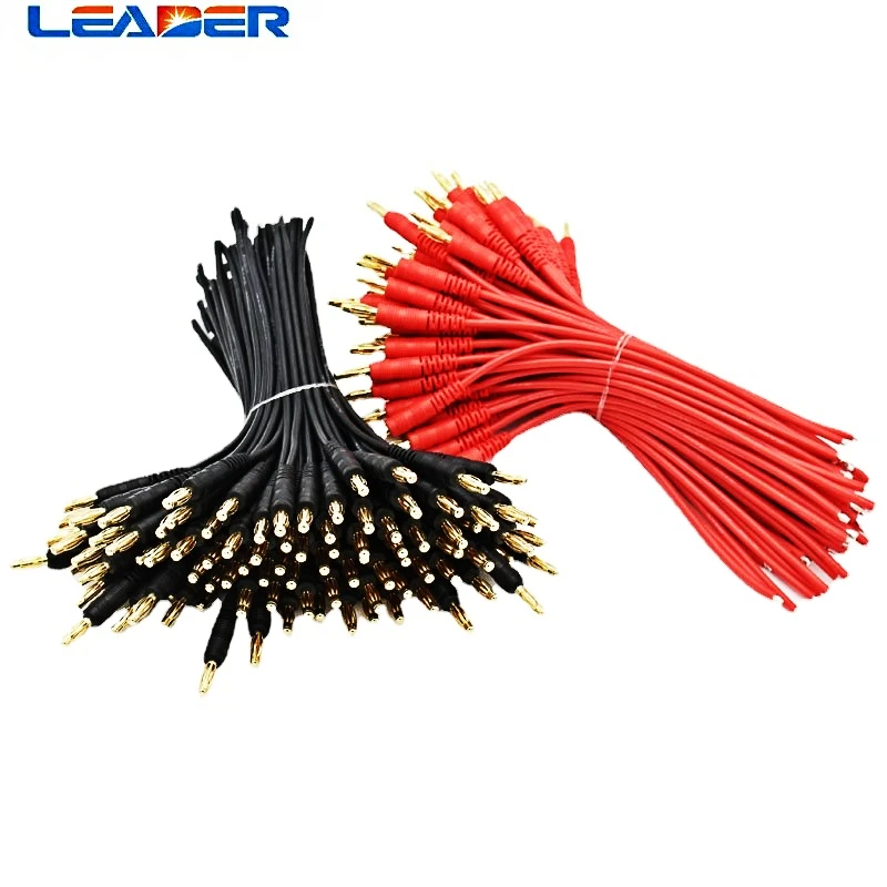 

LEADER SOLAR 100 Pairs/Lot 4mm Banana Plug Cable Adapter 16AWG Soft Silicone Wire Switch Cable Connector 150mm