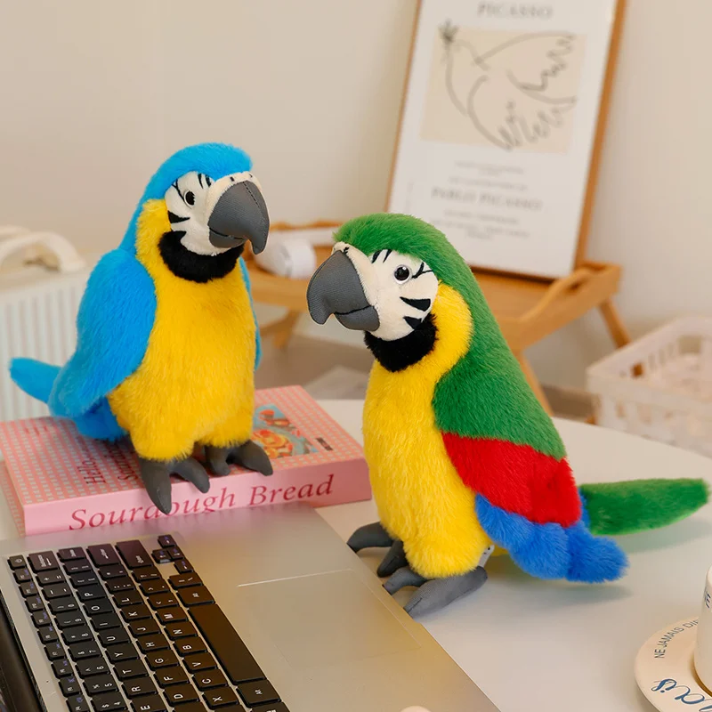 24CM Simulierte Papagei Plüsch Spielzeug Weiche Angefüllte Cartoon Tier Vogel Puppe Nette Sittiche Puppe Beschwichtigen Geschenke – Detail 17
