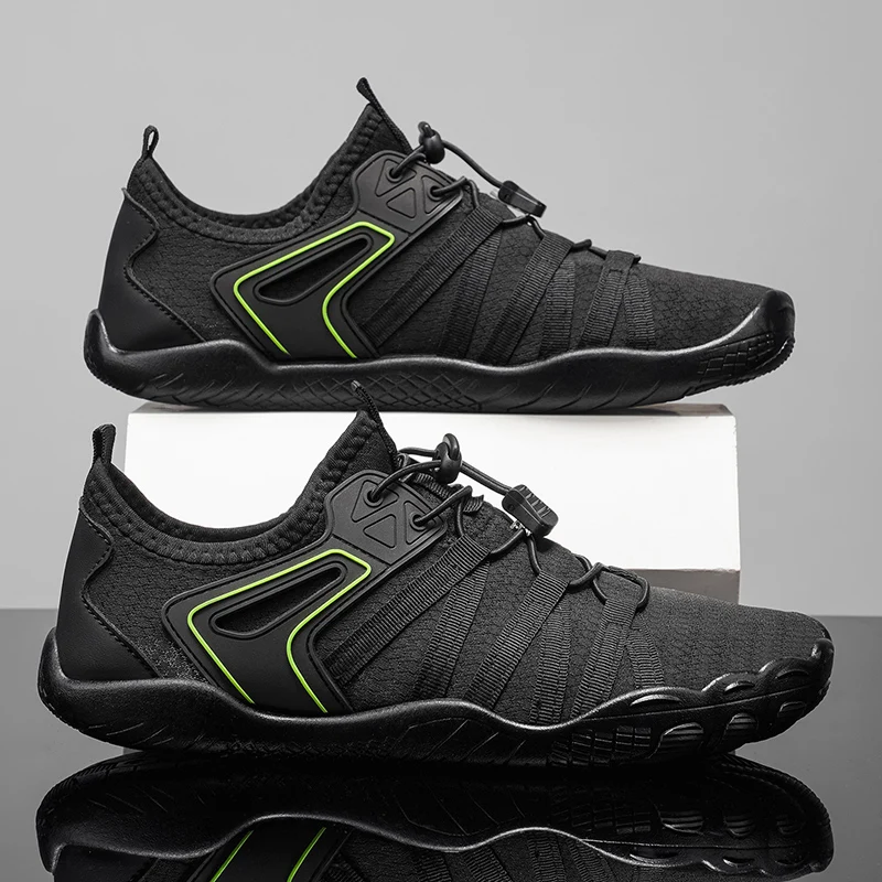 Soft Rubber Sole Men Daily Sneakers Mesh Breath Upper Adjustable Lace Plain Color Minimalist Outdoor Flat Footwear