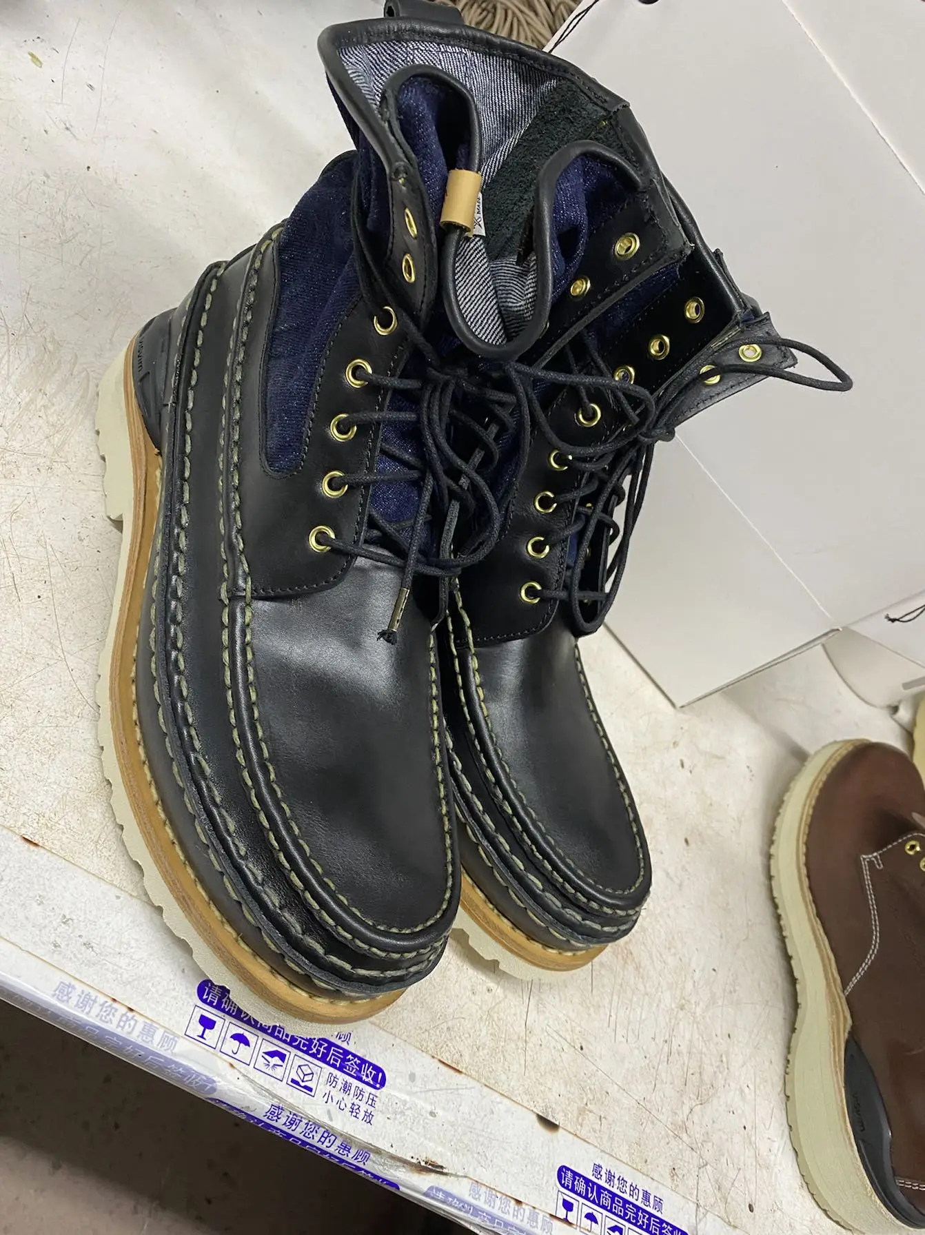 Visvim RIZZLY BOOTS-FOLK Tooling Goodyear shoes, denim - Image 3