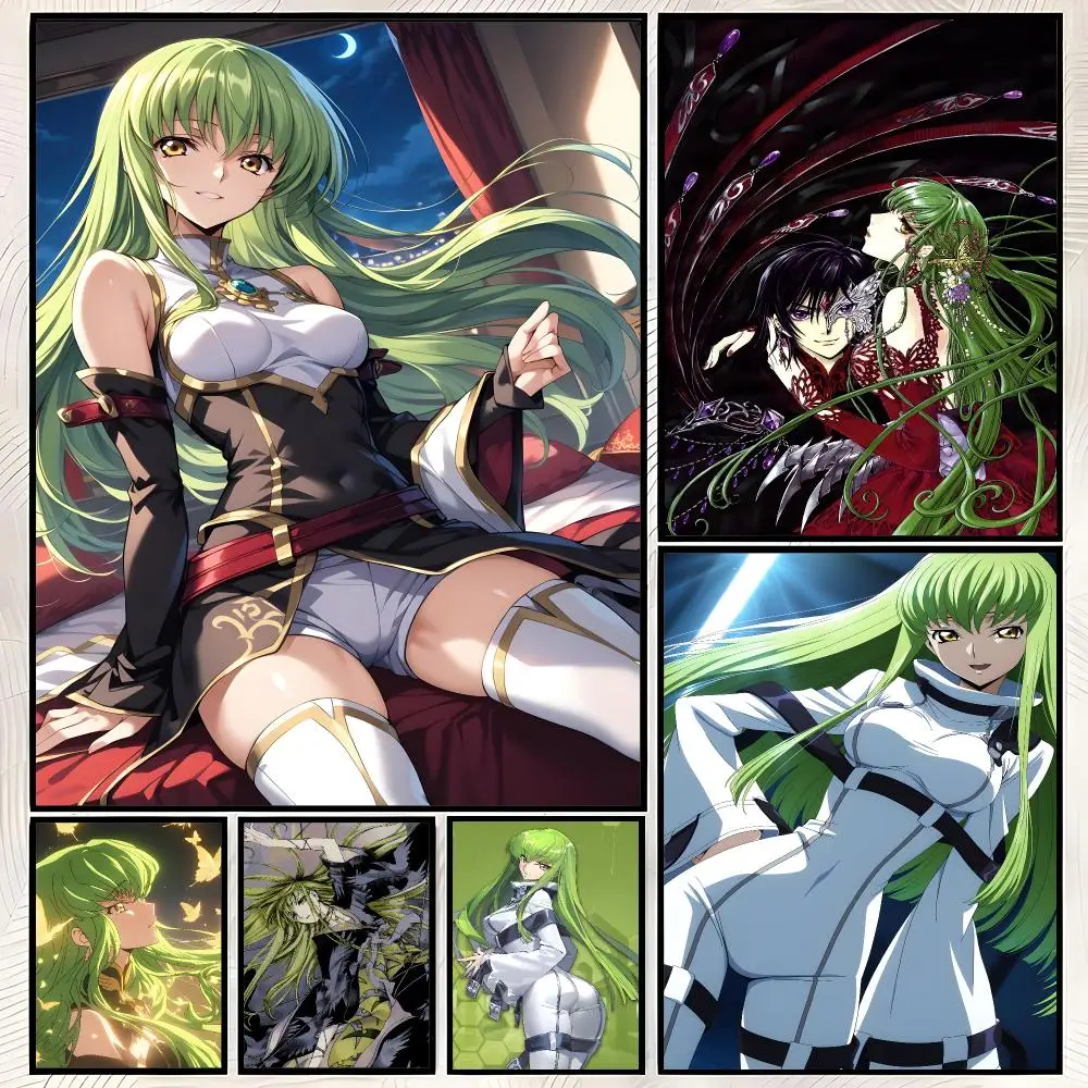 Anime SciFi C C Code Geass Poster Self-Stick HD PP paper Wall Art  Waterproof Decor for Bedroom, Living Room，Gift