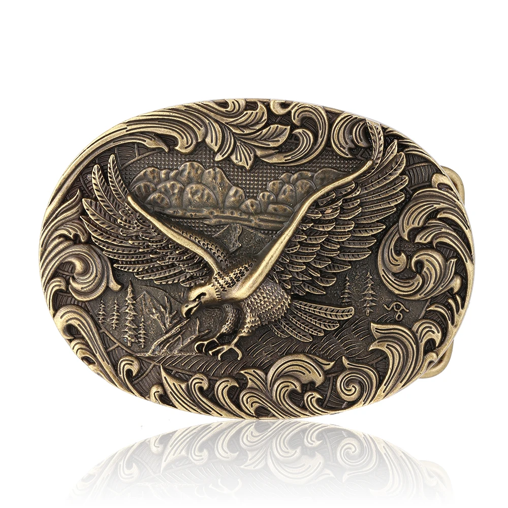 أبازيم الحزام للرجال والنساء، رعاة البقر الغربية، حزام معدني بإبزيم حزام النسر، تصميم النسر من سبائك الزنك